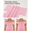 MEROKEETY Women’s Summer Off Shoulder Mini Dresses 2025 Ruffle A Line Cocktail Party Knit Dress(Lightpink)