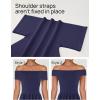 MEROKEETY Women’s Summer Off Shoulder Mini Dresses 2025 Ruffle A Line Cocktail Party Knit Dress(Navy)