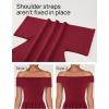 MEROKEETY Women’s Summer Off Shoulder Mini Dresses 2025 Ruffle A Line Cocktail Party Knit Dress(Wine)