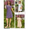 MEROKEETY Women’s Summer Short Lace Sleeve T Shirt Dress Casual Crew Neck Pleated Front Shift Dresses(White)