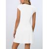 MEROKEETY Women’s V Neck Work Business Dresses Elegant Formal Office Cap Sleeve Casual Mini Dress(Beige)