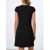 MEROKEETY Women’s V Neck Work Business Dresses Elegant Formal Office Cap Sleeve Casual Mini Dress(Black)