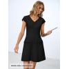 MEROKEETY Women’s V Neck Work Business Dresses Elegant Formal Office Cap Sleeve Casual Mini Dress(Black)