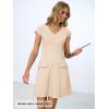 MEROKEETY Women’s V Neck Work Business Dresses Elegant Formal Office Cap Sleeve Casual Mini Dress(Khaki)