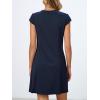 MEROKEETY Women’s V Neck Work Business Dresses Elegant Formal Office Cap Sleeve Casual Mini Dress(Navy)