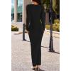 MEROKEETY Women’s Winter Spring Long Sleeve Bodycon Sweater Dress 2026 Fall Square Neck Ribbed Knit Party Maxi Dresses(Black)