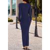MEROKEETY Women’s Winter Spring Long Sleeve Bodycon Sweater Dress 2026 Fall Square Neck Ribbed Knit Party Maxi Dresses(Navy)