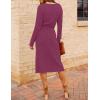 MEROKEETY Women’s Winter Spring Long Sleeve Sweater Dress 2026 Fall V Neck Cable Knit Slit Bodycon Midi Dresses(Raspberry)