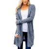 MEROKEETY Long Cardigans for Women 2026 Fall Winter Hooded Long Sleeve Open Front Sweaters with Pockets(Dusty Blue)