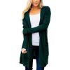 MEROKEETY Long Cardigans for Women 2026 Fall Winter Hooded Long Sleeve Open Front Sweaters with Pockets(Hunter Green)