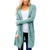 MEROKEETY Long Cardigans for Women 2026 Fall Winter Hooded Long Sleeve Open Front Sweaters with Pockets(Lake Green)