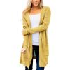 MEROKEETY Long Cardigans for Women 2026 Fall Winter Hooded Long Sleeve Open Front Sweaters with Pockets(Mustard)