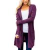 MEROKEETY Long Cardigans for Women 2026 Fall Winter Hooded Long Sleeve Open Front Sweaters with Pockets(Plum)