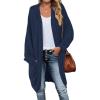 MEROKEETY Women’s 2026 Fall Waffle Knit Batwing Long Sleeve Cardigan Loose Open Front Sweater Coat(Navy)