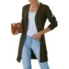 MEROKEETY Women’s 2026 Spring Long Sleeve Cardigan Sweater Lightweight Snap Button Down Open Front Casual Outfit(Army Green)