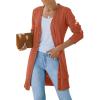 MEROKEETY Women’s 2026 Spring Long Sleeve Cardigan Sweater Lightweight Snap Button Down Open Front Casual Outfit(Brown)