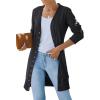 MEROKEETY Women’s 2026 Spring Long Sleeve Cardigan Sweater Lightweight Snap Button Down Open Front Casual Outfit(Charcoal)