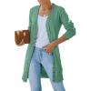 MEROKEETY Women’s 2026 Spring Long Sleeve Cardigan Sweater Lightweight Snap Button Down Open Front Casual Outfit(Dusty Green)