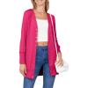 MEROKEETY Women’s 2026 Spring Long Sleeve Cardigan Sweater Lightweight Snap Button Down Open Front Casual Outfit(Hot Pink)