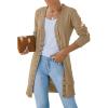 MEROKEETY Women’s 2026 Spring Long Sleeve Cardigan Sweater Lightweight Snap Button Down Open Front Casual Outfit(Khaki)