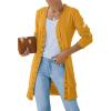 MEROKEETY Women’s 2026 Spring Long Sleeve Cardigan Sweater Lightweight Snap Button Down Open Front Casual Outfit(Mustard)