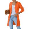 MEROKEETY Women’s 2026 Spring Long Sleeve Cardigan Sweater Lightweight Snap Button Down Open Front Casual Outfit(Orange)