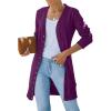 MEROKEETY Women’s 2026 Spring Long Sleeve Cardigan Sweater Lightweight Snap Button Down Open Front Casual Outfit(Plum)