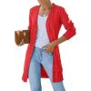 MEROKEETY Women’s 2026 Spring Long Sleeve Cardigan Sweater Lightweight Snap Button Down Open Front Casual Outfit(Red)