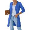 MEROKEETY Women’s 2026 Spring Long Sleeve Cardigan Sweater Lightweight Snap Button Down Open Front Casual Outfit(Royal Blue)