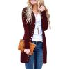 MEROKEETY Women’s 2026 Spring Long Sleeve Cardigan Sweater Lightweight Snap Button Down Open Front Casual Outfit(Wine)