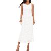 MEROKEETY Womens 2026 Summer Floral Maxi Dress Sleeveless Tie Waist Elegant Bodycon Wedding Guest Vacation Party Long Dresses(White)