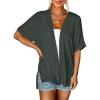 MEROKEETY Women’s 2026 Summer Lightweight Kimono Cardigan Short Sleeve Open Front Casual Loose Trendy Beach Cover Ups(Dark Grey)