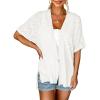 MEROKEETY Women’s 2026 Summer Lightweight Kimono Cardigan Short Sleeve Open Front Casual Loose Trendy Beach Cover Ups(White)