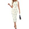 MEROKEETY Women’s 2026 Summer Sleeveless Dress Bodycon Mesh Wedding Guest Formal Cocktail Party Maxi Dresses(Apricot)