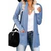 MEROKEETY Women’s Casual Long Sleeve Open Front Cable Knit Cardigans Lightweight Solid Color with Pockets(Blue)
