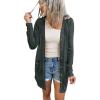 MEROKEETY Women’s Lightweight Cardigan Summer Long Open Front Button Down Trendy Loose Outwear with Pockets(Darkgrey)