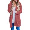 MEROKEETY Women’s Long Sleeve Soft Chunky Knit Sweater Open Front Cardigans Outwear Coat(A-tea Rose)