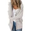 MEROKEETY Women’s Long Sleeve Soft Chunky Knit Sweater Open Front Cardigans Outwear Coat(Bat Off White)