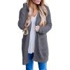 MEROKEETY Women’s Long Sleeve Soft Chunky Knit Sweater Open Front Cardigans Outwear Coat(Charcoal)