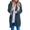 MEROKEETY Women’s Long Sleeve Soft Chunky Knit Sweater Open Front Cardigans Outwear Coat(Hunter Green)