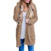 MEROKEETY Women’s Long Sleeve Soft Chunky Knit Sweater Open Front Cardigans Outwear Coat(Mocha)