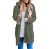 MEROKEETY Women’s Long Sleeve Soft Chunky Knit Sweater Open Front Cardigans Outwear Coat(Olive)