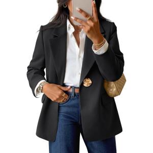 MEROKEETY Women’s Long Sleeve Blazer 2026 Fall Open Front Work Office Suit Jacket Business Casual Outfits(Black)