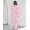 MEROKEETY Women’s Lounge Sets 2026 Fall Fashion 2 Piece Outfits Sweater Pajama Set Fuzzy Loungewear Matching Winter Clothes(Bowpink)