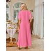 MEROKEETY Summer Spring Maxi Dresses for Women 2026 Beach Vacation Casual Short Sleeve Long T Shirt Dress with Pockets(Dustypink)