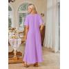 MEROKEETY Summer Spring Maxi Dresses for Women 2026 Beach Vacation Casual Short Sleeve Long T Shirt Dress with Pockets(Lavender)