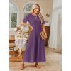 MEROKEETY Summer Spring Maxi Dresses for Women 2026 Beach Vacation Casual Short Sleeve Long T Shirt Dress with Pockets(Purple)