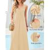 MEROKEETY Women’s Summer Boho Maxi Dress 2026 Ruched Beach Vacation Sundresses Sleeveless Loose Tank Dress(Apricot)