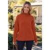 MEROKEETY Women’s Turtleneck Long Sleeve Sweater 2025 Fall Cozy Knit Loose Casual Trendy Pullover Tops Winter Clothes(Rustred)