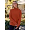 MEROKEETY Women’s Turtleneck Long Sleeve Sweater 2025 Fall Cozy Knit Loose Casual Trendy Pullover Tops Winter Clothes(Rustred)